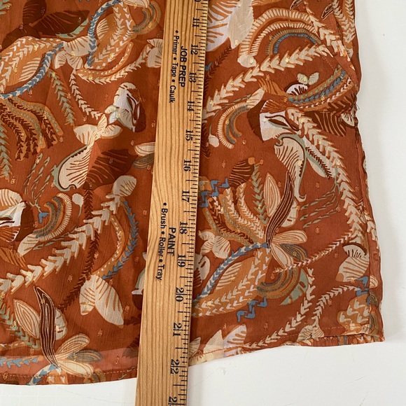 Joie Ruffle sleeves Fall Floral Print Blouse Smocked Neck  women’s size M - Picture 9 of 16